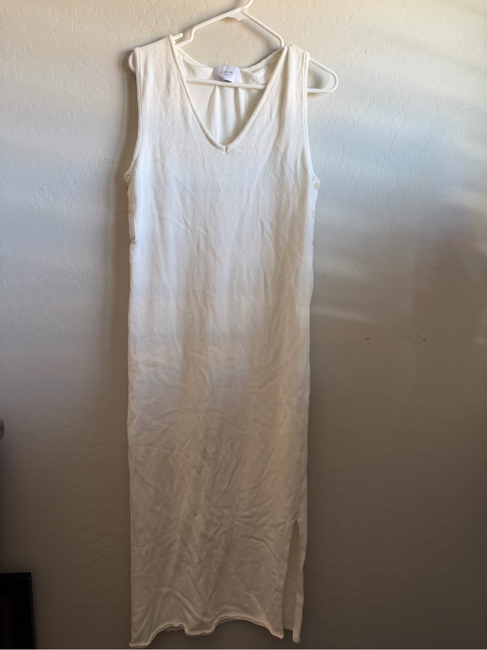 Minimal Cream V-Neck Slip Dress - LÉGOE Heritage